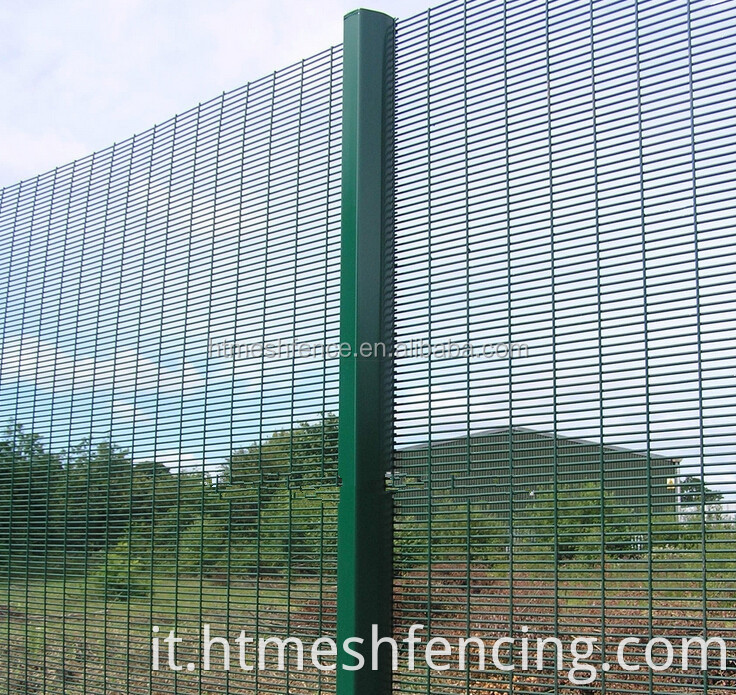 Sicurezza anti-climb rivestita in polvere 358 Fence 12,7 * 76,2mm * 2,1m (h) con 60 * 80 * 2mm Post